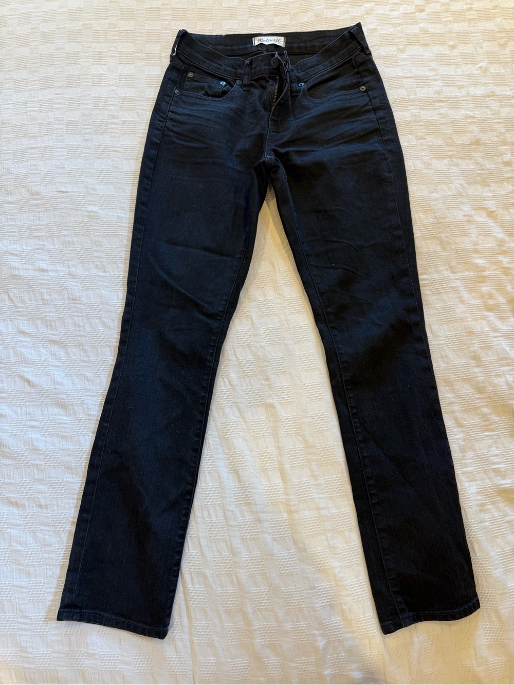 Madewell Slim Boyjean Black Straight-Leg Jeans